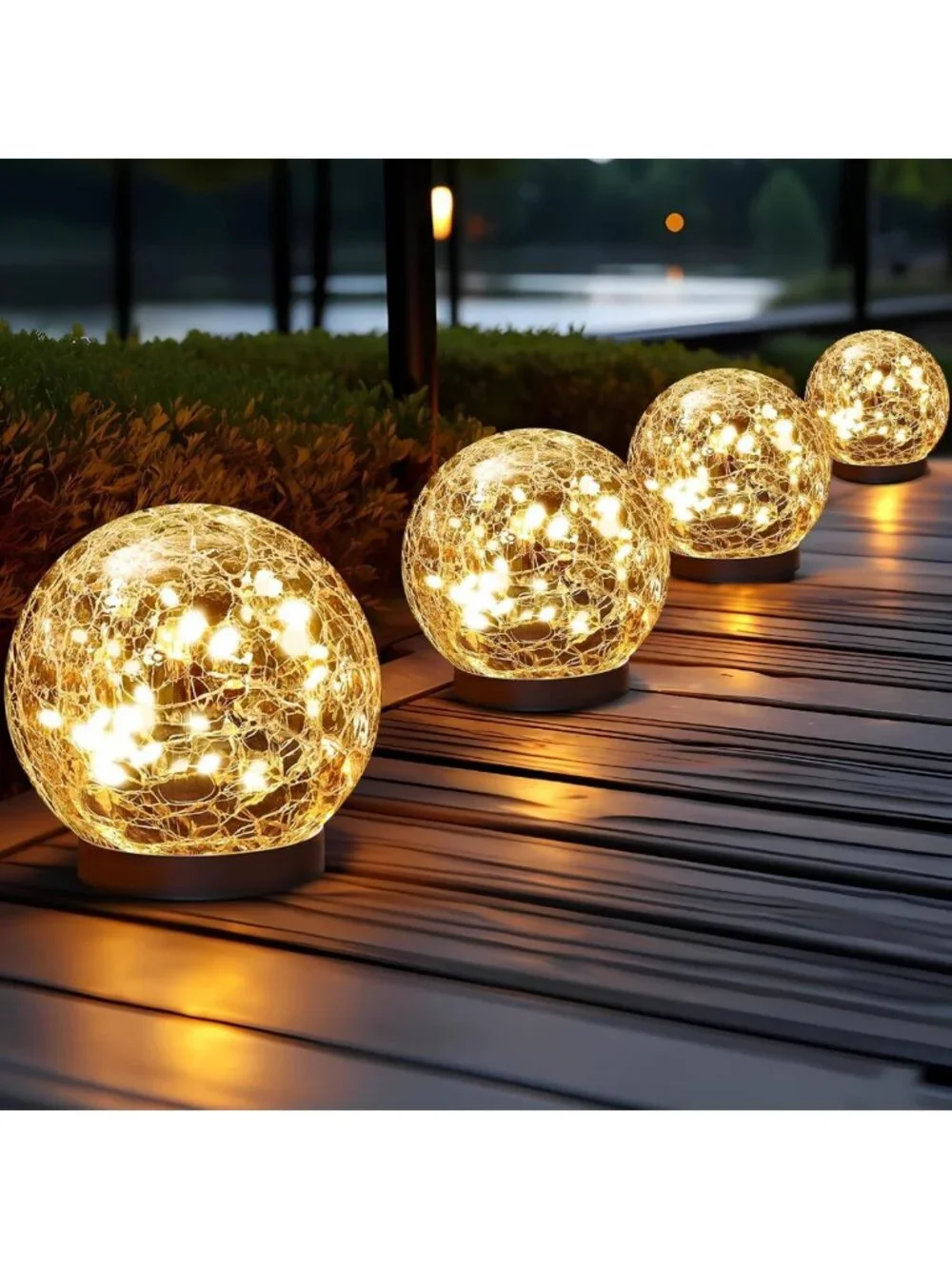 Solar Globe Lights - Waterproof Cracked Glass Orbs for Garden, Patio & Yard